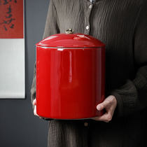 夕物 七子饼普洱茶叶罐茶饼收纳盒储存罐大容量陶瓷密封罐散茶缸