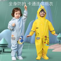 儿童连体雨衣女童女3岁一岁半宝宝的雨鞋套装卡通幼儿园玩水小孩