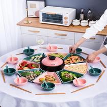 过年扇形火锅拼盘圆桌组合套装陶瓷中式餐具  家用摆盘餐盘盘子