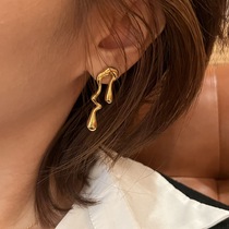 法国Moleubak小众设计感耳环欧美ins镀金AB版耳环法式优雅通勤女