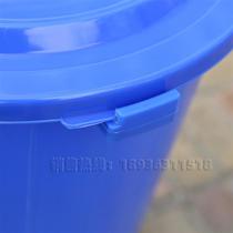 新形蓝色塑料垃圾桶物业大号中号 带盖加厚小区R楼层楼道垃圾水桶