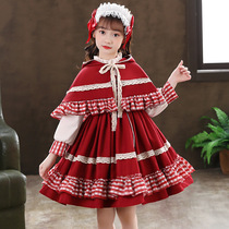 小红帽服装儿童套装演出服裙子春秋款洋气洛丽塔公主裙女童