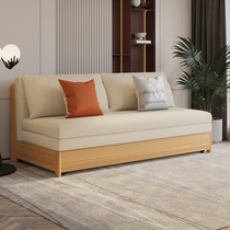 北欧现代科技布沙发床两用双人单人多功能实木小户型折叠坐卧布艺