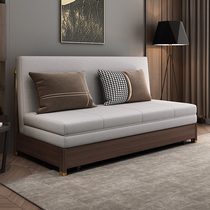轻奢北欧科技布沙发床小户型客厅多功能单双人推拉可折叠实木两用