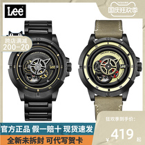 Lee官网男士手表机械表镂空表盘钛金属全自动防水机械手表男M55