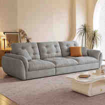 意式轻奢云朵沙发客厅小户型现代简约三人位直排免洗科技布艺沙发