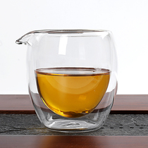 公道杯小号100ml加厚双层玻璃隔热分茶器公杯匀茶杯日式茶具大茶