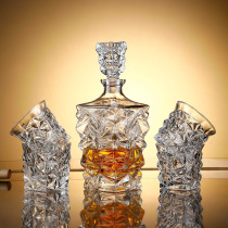 欧式无铅水晶玻璃创意酒具洋酒樽威士忌酒杯套装酒瓶磨砂口醒酒器