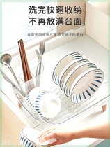 厨房碗碟沥水架 碗筷置物盒刀勺架碗碟收纳架餐具 果蔬沥水收纳盒