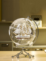 地球仪3D立体悬浮一帆风顺帆船摆件办公室领导装饰品男生礼物实用