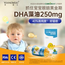 【日期新鲜】YOUNGWOO婴幼儿DHA藻油小金豆亚麻籽油非鱼油dha60粒