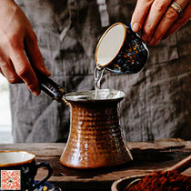 土耳其式煮咖啡壶现货土耳其原产手工紫铜加厚咖啡壶热牛奶煮茶壶