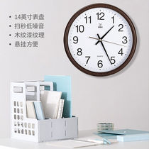 得力现代简约时尚挂钟办公客厅大气北欧电子钟表14英寸圆形挂钟88
