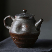 景德镇仿古陶瓷老岩泥功夫泡茶壶手捏单壶纯手工茶具复古日式茶道