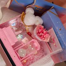 精致礼盒装流沙计时器粉色三十分钟水晶球沙漏八音盒送女友仪式感