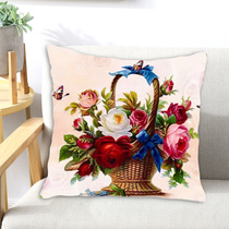 花开富贵十字绣抱枕2022新款客厅沙发靠垫自己绣花篮花卉刺绣枕套