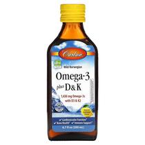 Carlson,Omega-3 脂肪酸 + D3 和 K2，天然柠檬味，1430 毫克，6.
