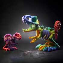 3d打印恐龙玩具霸王龙关节模型骨头男孩动物骨架可活动摆件网红