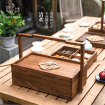 中式实木糕点盒木质干果风点心盒食盒茶室复古茶歇摆件