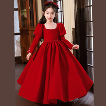 女孩十岁宴钢琴公主裙红毯秋冬款小学生合唱指挥新年晚会主持礼服