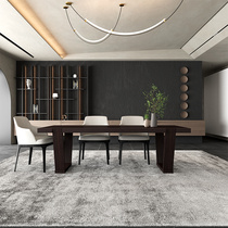设计师餐桌意式轻奢实木洽谈桌椅组合轻奢现代长方形大餐桌8人桌