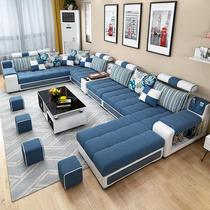 科技布艺沙发茶几电视柜大户型客厅家具套装组合现代简约2024新款