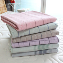 新品精梳纯棉老粗布床单四季加厚全棉老土布睡单条纹三件套枕套1.