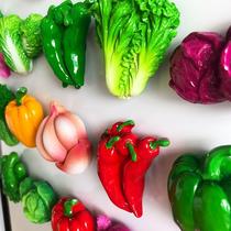 创意3D立体新鲜蔬菜冰箱贴磁贴 北欧ins装饰磁力食物一套可爱卡通