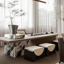 新中式实木茶桌茶台茶桌椅组合轻奢办公室别墅设计师款高端定制