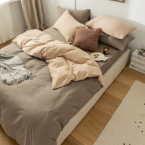 定制100支全棉纯棉磨毛四件套床上用品 保暖纯色简约被套床单款床