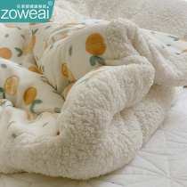 羊羔绒毛毯被子冬季加厚盖毯珊瑚绒毯子床上用宿舍午睡毯加绒保暖