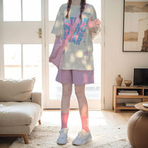 休闲运动套装少女生夏装新款初中高中学生宽松短袖短裤两件套.