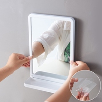 壁挂化妆镜小镜子贴墙卫生间洗手盆上面的洗漱台单独带置物架一体