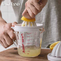 日本进口手动榨汁机手工炸柠檬橙子葡萄柚汁渣分离器简易挤压量杯