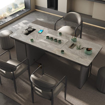 2023新款岩板茶桌轻奢现代高级感茶台办公室商务接待泡茶桌椅组合