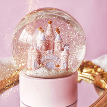 朝暮水晶球城堡玻璃摆件创意浪漫新婚纪念圣诞节女生闺蜜生日礼物