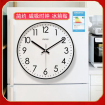 磁吸冰箱贴时钟表磁性贴简约大气厨房挂表北欧时尚现代免钉石英钟