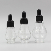 透明单葫芦玻璃精油瓶 滴管黑塑料圈胶头调配瓶 香水分装瓶空瓶