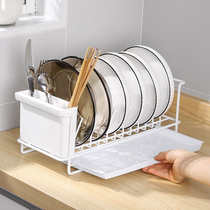 厨房碗碟收纳架橱柜抽屉式置物架碗盘抽拉沥水碗架小型不锈钢拉篮
