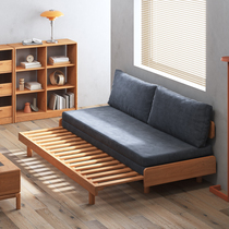 实木沙发床多功能客厅两用折叠床榻榻米双人小户型简约伸缩抽拉床