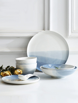 北欧陶瓷餐具家用碗碟套装情侣成套碗盘单人简约4人吃饭碗汤碗