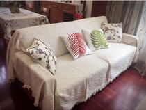 美式乡村纯色沙发巾全盖外贸出口布艺沙发垫棉特价沙发罩盖毯防滑