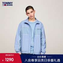 Tommy 24新款春季男装美式运动风拼接刺绣宽松立领夹克DM0DM18694