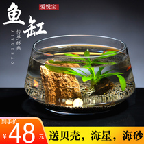 玻璃鱼缸客厅小型乌龟缸风水招财家用桌面生态大水族箱金鱼缸