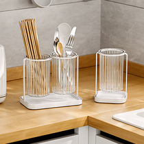 厨房筷子筒家用沥水透明置物架放刀叉勺子的收纳盒放筷笼篓桶壁挂