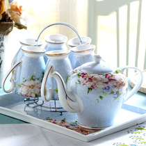 陶瓷杯具家用水杯套装杯子托盘水具欧式耐热家用茶具冷水壶结婚
