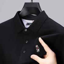 正品牌新款纯棉纯色长袖T恤男士高端带领男装秋季polo衫中年商务