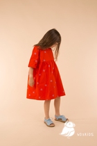 【711不退换】Tinycottons 女童春夏款 红色三明治连衣裙 海报款
