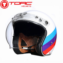 美国TORC复古机车头盔男摩托车四季女半覆式电动车安全帽夏季