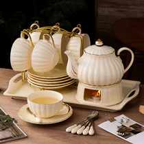 水果茶壶茶杯套装简约加热陶瓷玻璃蜡烛英式下午花茶具结婚送礼